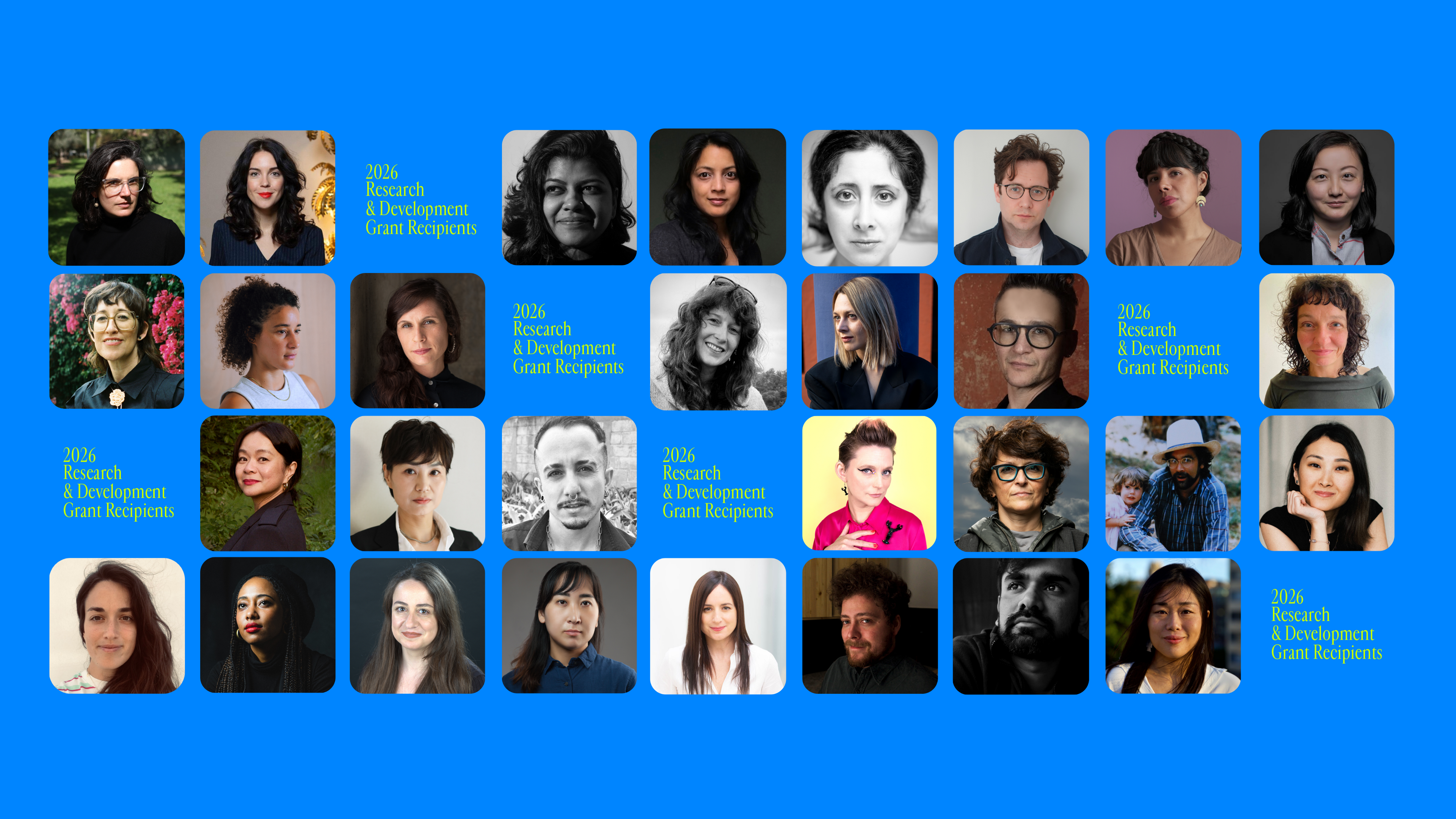 A graphic with the 26 faces of the 2026 R&D recipients
